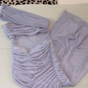 Abercrombie Ruched Lavender Mesh Dress